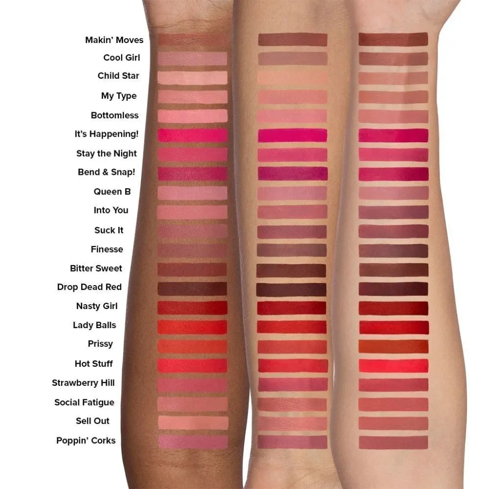 Too Faced Matte Plumpinh Liquid Lipstick in Bend and Snap- Cool Berry Tone